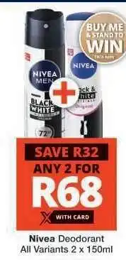 Checkers Nivea Deodorant offer