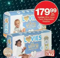 Checkers LOVIES ULTRA VALUE PACK DISPOSABLE NAPPIES offer