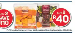 Pick n Pay PnP Pumpkin, Butternut, Mixed Veg Express or Roasting Vegetables 400/500g offer