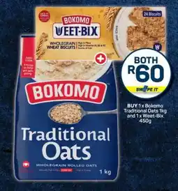Pick n Pay Bokomo Traditional Oats 1kg and Weet-Bix 450g offer