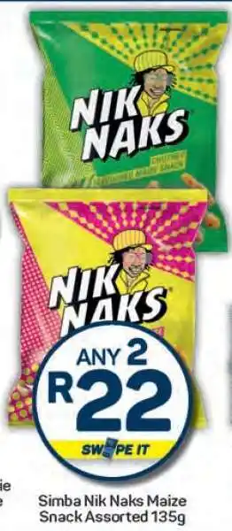 Pick n Pay Simba Nik Naks Maize Snack Assorted 135g offer