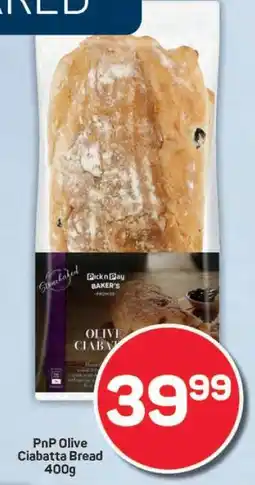 Pick n Pay PnP Olive Ciabatta Bread 400g offer