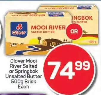 Pick n Pay Clover Mooi River Salted or Springbok Unsalted Butter offer
