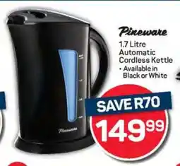 Pick n Pay Pineware 1.7 Litre Automatic Cordless Kettle offer