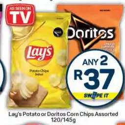 Pick n Pay Lay's Potato or Doritos Corn Chips Assorted 120/145g offer