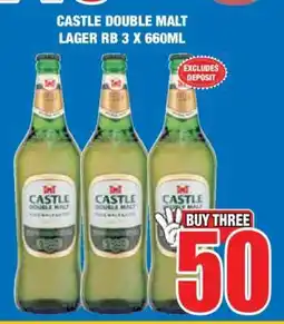Boxer CASTLE DOUBLE MALT LAGER RB 3 X 660ML offer