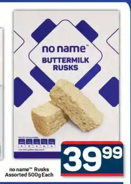 Pick n Pay no name Rusks Assorted 500g Each offer