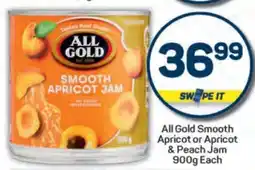 Pick n Pay All Gold Smooth Apricot or Apricot & Peach Jam offer