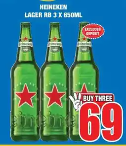 Boxer HEINEKEN LAGER RB 3 X 650ML offer