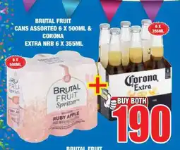Boxer BRUTAL FRUIT Cans Assorted 6 x 500ml & CORONA Extra NRB 6 x 355ml offer
