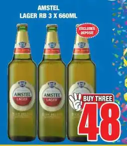 Boxer AMSTEL LAGER RB 3 X 660ML offer
