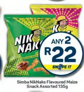 Pick n Pay Simba NikNaks Flavoured Maize Snack Assorted 135g offer