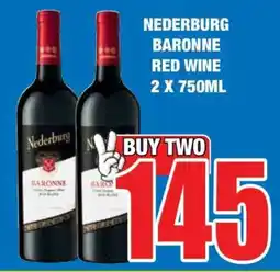 Boxer Nederburg Baronne Red Wine 2 x 750ml offer