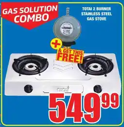 Boxer TOTAI 2 BURNER STAINLESS STEEL GAS STOVE offer
