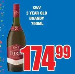 Boxer KWV 3-Year Old Brandy 750ml offer