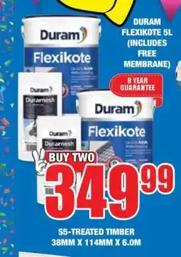 Boxer DURAM FLEXIKOTE 5L (INCLUDES FREE MEMBRANE) offer