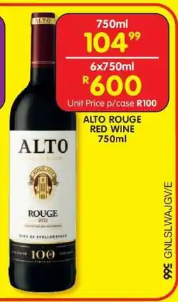 Shoprite ALTO ROUGE RED WINE 750ml offer