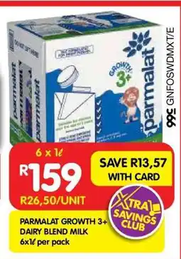 Shoprite PARMALAT GROWTH 3+ DAIRY BLEND MILK offer