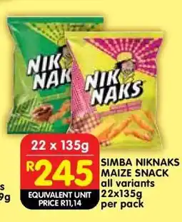 Shoprite Simba NikNaks Maize Snack offer