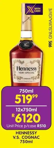 Shoprite HENNESSY V.S. COGNAC 750ml offer