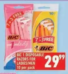 Shoprite BIC 1 DISPOSABLE RAZORS FOR LADIES/MEN offer