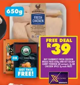 Shoprite Farmbest Fresh Chicken Braai Pack 650g offer