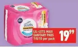 Shoprite Lil-lets Maxi Sanitary Pads offer