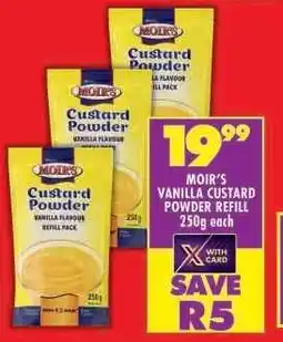 Shoprite MOIR'S VANILLA CUSTARD POWDER REFILL 250g offer