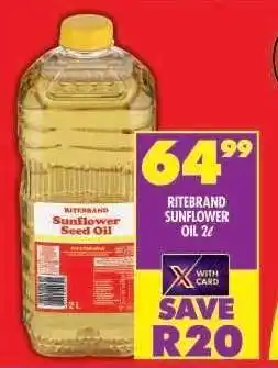 Shoprite Ritebrand Sunflower Oil 2ℓ offer