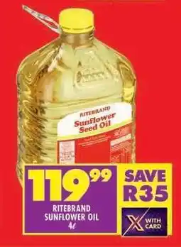 Shoprite RITEBRAND SUNFLOWER OIL 4ℓ offer