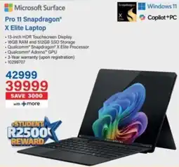 Incredible Connection Microsoft Surface Pro 11 Snapdragon X Elite Laptop offer