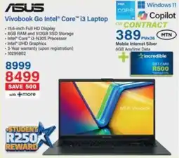 Incredible Connection ASUS Vivobook Go Intel Core i3 Laptop offer