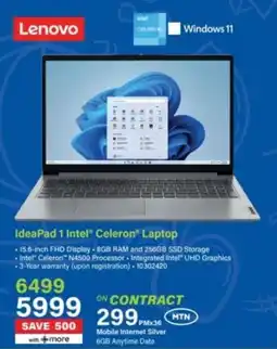 Incredible Connection Lenovo IdeaPad 1 Intel Celeron Laptop offer