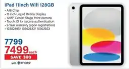 Incredible Connection iPad 11inch Wifi 128GB offer