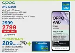 Incredible Connection Oppo A40 128GB offer