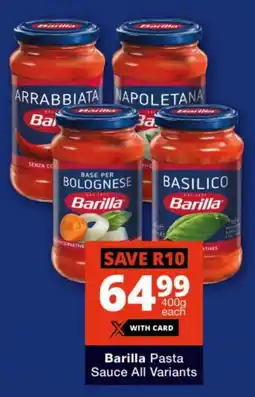 Checkers Barilla Pasta Sauce All Variants offer