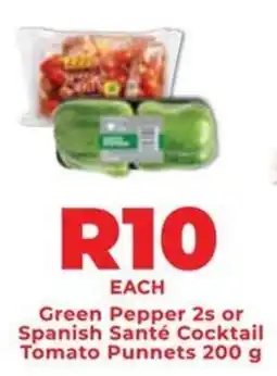 Food Lover's Market Green Pepper or Spanish Santé Cocktail Tomato Punnets offer