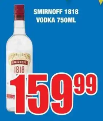 Boxer Liquors Smirnoff 1818 vodka offer