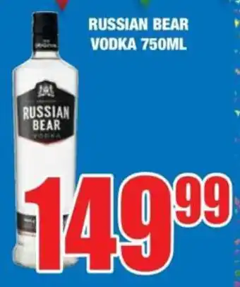 Boxer Liquors Russian bear vodka offer