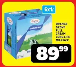 Usave Orange grove full cream long life milk offer