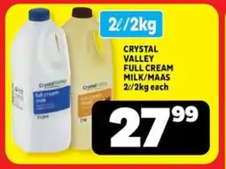 Usave Crystal valley full cream milk/ maas offer