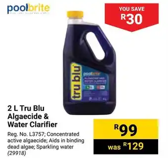 Builders Warehouse Poolbrite Tru Blu Algaecide & Water Clarifier offer
