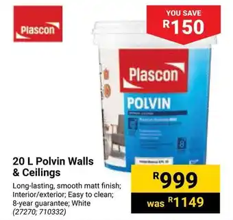 Builders Warehouse Plascon Polvin Walls & Ceilings offer
