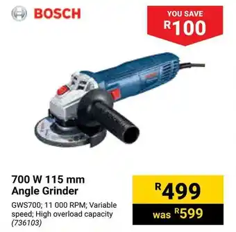 Builders Warehouse BOSCH 700 W 115 mm Angle Grinder offer