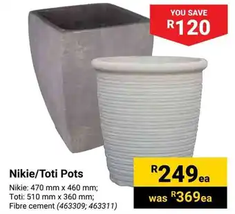 Builders Warehouse Nikie/ Toti Pots offer