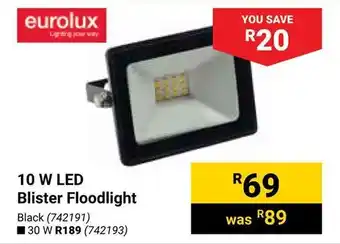 Builders Warehouse Eurolux 10 W LED Blister Floodlight offer