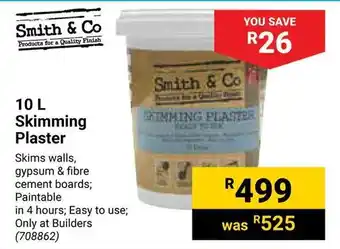 Builders Warehouse Smith & Co Skimming Plaster offer