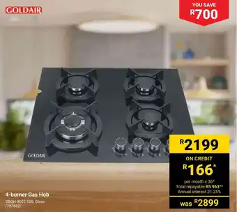 Goldair 4-burner Gas Hob