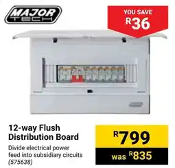 Builders Warehouse Major Tech 12-way Flush Distribution Board offer