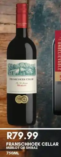 Prestons Franschhoek cellar merlot or shiraz offer